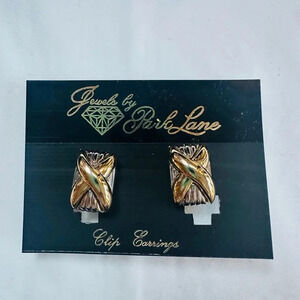 Jewels by Park Lane Two Toned Clip Earrings New